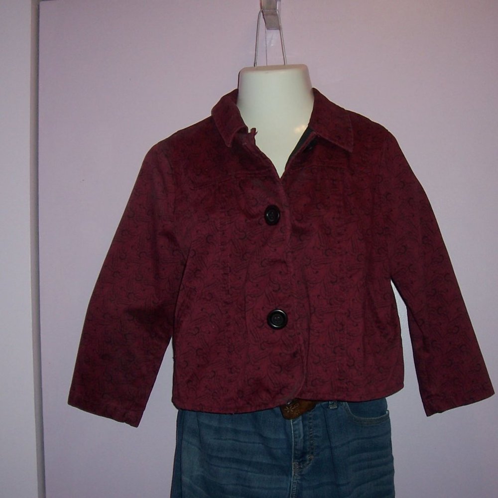 Sonoma Life + Style Woman's Burgundy & Black Large